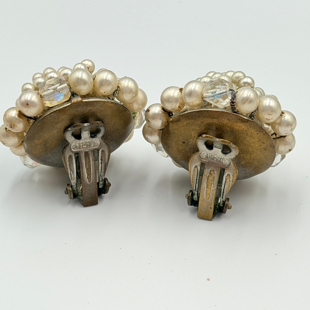 Vtg Japan Hong Kong Beaded Cluster Earrings‎ Lot 10 pairs Costume Jewelry Clip - Picture 7 of 16